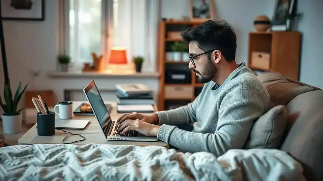 Home-office-trabalho-home-office-trabalhador-digitando-no-laptop-ambiente-confortavel-estilo-de-vida-de-trabalho-remoto-em-casa-advocacia-e-direito-advogado-trabalho-remoto-recuperar-deferenca de direitos-trabalhistas-ambientação de escritório doméstico.
