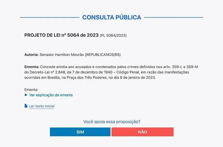 Decreto-lei nº 5064 de 2023 Senado Hamilton Mourão condena presos por crimes Brasil Notícias direitos humanos.