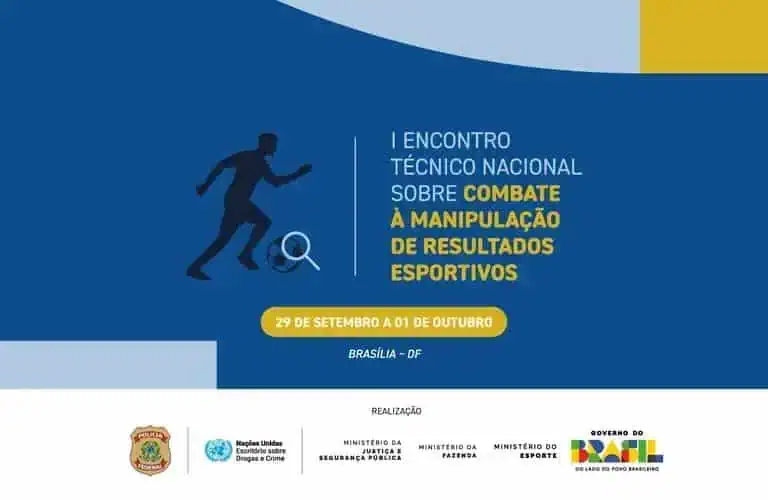Combate à manipulação de resultados esportivos, encontro técnico nacional em Brasília DF, foco em integridade no esporte, evento realizado pelo Ministério da Justiça e Segurança Pública.