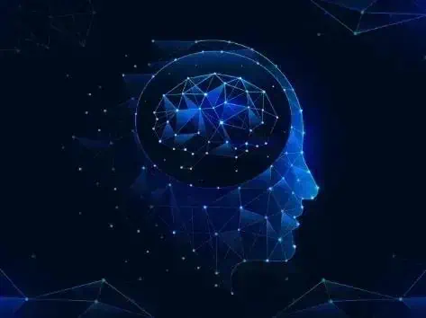 Cérebro humano digital com conexões de tecnologia e inteligência artificial, representando inovação e avanços no Direito e notícias jurídicas.