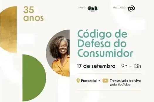 Código de Defesa do Consumidor evento online, direito do consumidor, proteção ao consumidor, seminário jurídico, direito hoje notícias, consumo consciente, evento ao vivo 17 de setembro, transmissão pelo YouTube, direito do consumidor 35 anos.