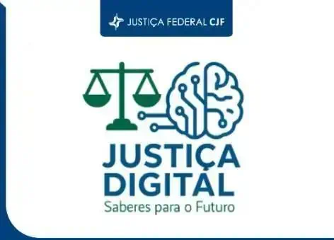 Justice Digital logo with blue scales and circuit brain illustration, representing innovation in legal technology services.