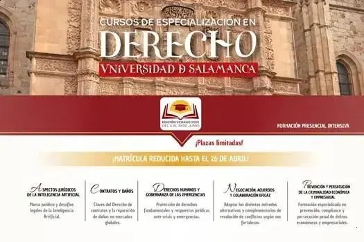 Inscrições abertas para os Cursos de Direito da Universidade de Salamanca