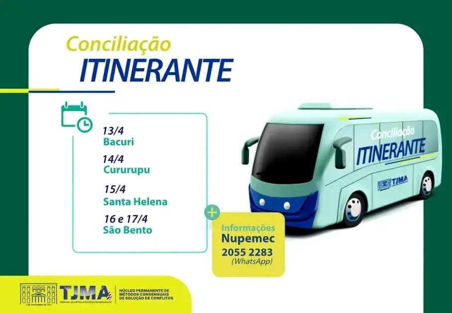 Conciliação Itinerante leva mediação e serviços jurídicos a quatro cidades do MA