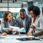 Profissionais de direito discutindo estratégias e análises de jurisprudência em ambiente corporativo, representando notícias de direito e atualidades jurídicas.