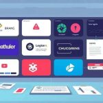 Logos de aplicativos e plataformas digitais relacionados a notícias, tecnologia e análise de dados, enfatizando inovação e funcionalidade para o setor jurídico e de mídia.