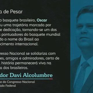 Davi Alcolumbre lamenta morte de Oscar Schmidt, ícone do basquete