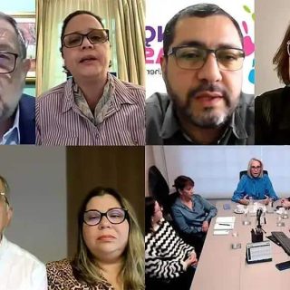 Advogados e profissionais do Direito em reunião virtual discutindo temas jurídicos atuais, promovendo debates e troca de conhecimentos na área jurídica do Brasil.