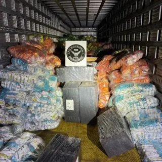 Polícia Federal apreende 1,2 tonelada de maconha em carga de salgadinhos