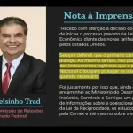 Presidente da CRE defende negociação com EUA antes de reciprocidade