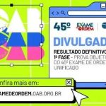 Resultado Definitivo do 45º Exame de Ordem Unificado é Divulgado