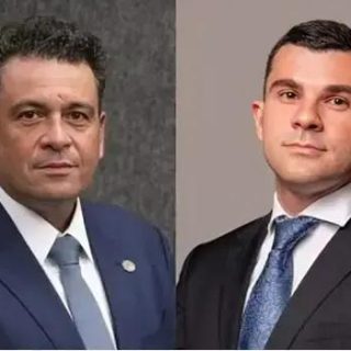 Homens de terno em fotos profissionais, representando figuras do direito, promovendo confiança e autoridade na área jurídica.