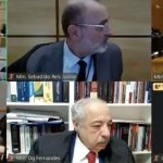 Tarja de testemunhas orais em sessão de tribunal, advogados e juízes participando, direito hoje notícias.